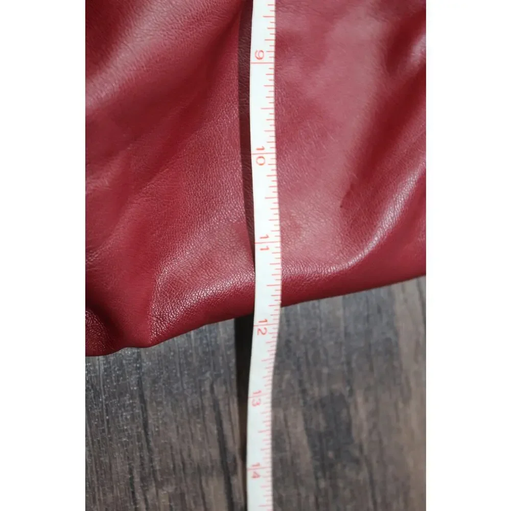 White Fox Well Behaved bustier vegan leather tube top gathered burgundy XS - Picture 9 of 10